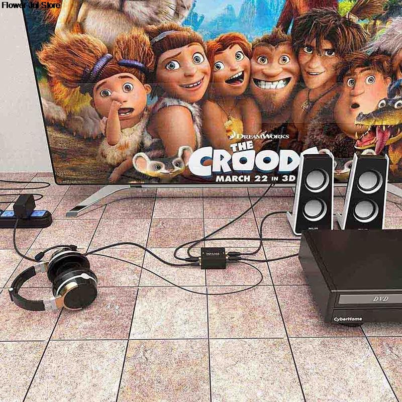 3,5 Mm ligzda koaksiālā optiskā šķiedra no ciparu uz analogo audio Aux Rca L/R pārveidotājs Spdif digitālā audio dekodera pastiprinātājs Protable