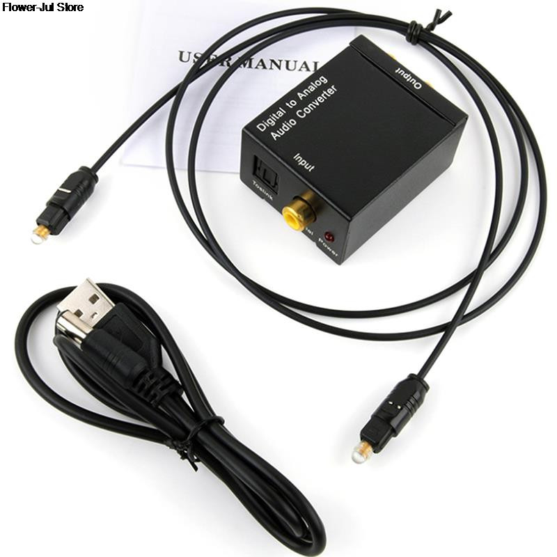 3,5 Mm ligzda koaksiālā optiskā šķiedra no ciparu uz analogo audio Aux Rca L/R pārveidotājs Spdif digitālā audio dekodera pastiprinātājs Protable