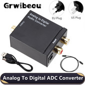 Grwibeou analogais uz ciparu ADC pārveidotājs optiskais koaksiālais RCA Toslink audio skaņas adapteris SPDIF adapteris Apple TV priekš Xbox DVD