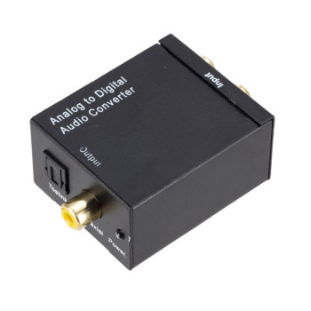 Grwibeou аналогово-цифров ADC преобразувател Оптичен коаксиален RCA Toslink аудио звуков адаптер SPDIF адаптер за Apple TV за Xbox DVD