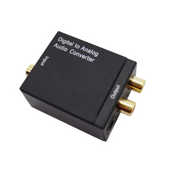 Ψηφιακό σε αναλογικό μετατροπέα ήχου Οπτικής ίνας ομοαξονικό σήμα σε αναλογικό αποκωδικοποιητή DAC Spdif Stereo 2*RCA