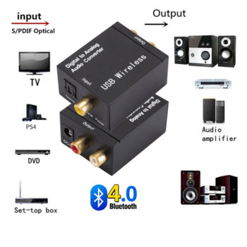 Цифрово-аналогов аудио конвертор Поддържа Bluetooth оптично влакно Toslink Коаксиален сигнал към RCA R/L аудио декодер SPDIF DAC