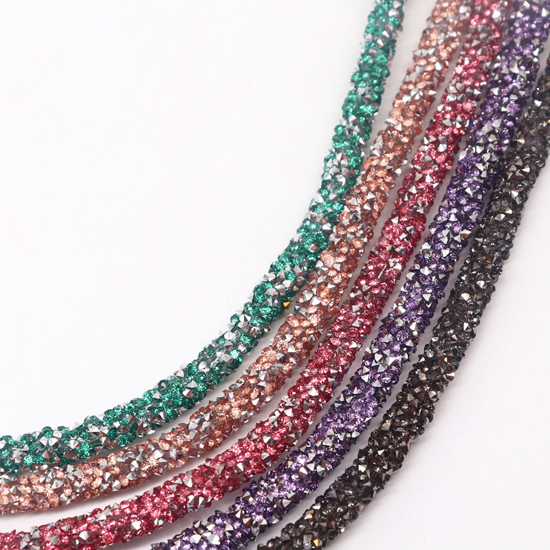 1 méteres 7 mm-es csillogó flitterek strasszok Puha cső zsinór kötél zsinór barkácsoláshoz Ruházat Cipők Kalap Ékszer Karkötő Party Dekoráció
