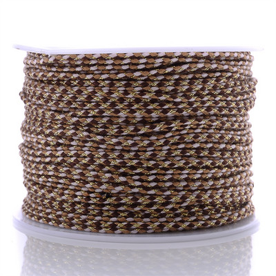 Zlatni konac od 10 jardi, šareni pamučni konop s četiri niti, ukrasni pleteni DIY konop za šivanje od konoplje, cvijet, pleteni konac 2 mm