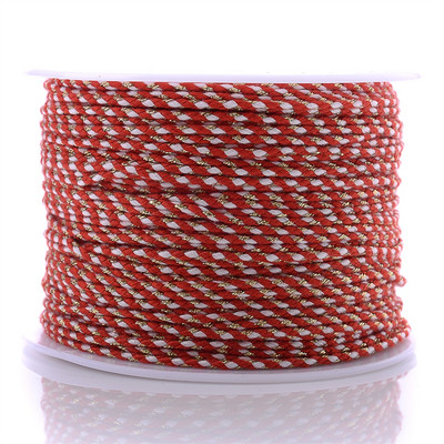 Zlatni konac od 10 jardi, šareni pamučni konop s četiri niti, ukrasni pleteni DIY konop za šivanje od konoplje, cvijet, pleteni konac 2 mm