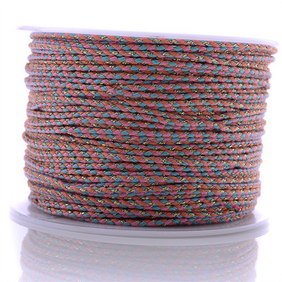 Zlatni konac od 10 jardi, šareni pamučni konop s četiri niti, ukrasni pleteni DIY konop za šivanje od konoplje, cvijet, pleteni konac 2 mm