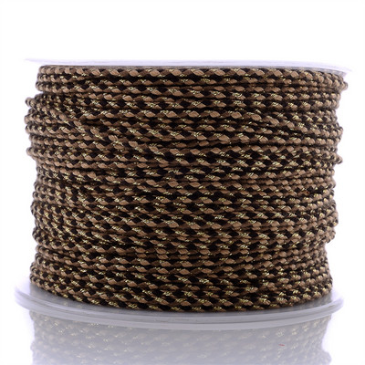 Zlatni konac od 10 jardi, šareni pamučni konop s četiri niti, ukrasni pleteni DIY konop za šivanje od konoplje, cvijet, pleteni konac 2 mm