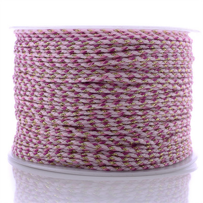 Zlatni konac od 10 jardi, šareni pamučni konop s četiri niti, ukrasni pleteni DIY konop za šivanje od konoplje, cvijet, pleteni konac 2 mm