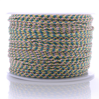 Zlatni konac od 10 jardi, šareni pamučni konop s četiri niti, ukrasni pleteni DIY konop za šivanje od konoplje, cvijet, pleteni konac 2 mm