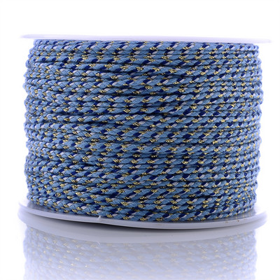 Zlatni konac od 10 jardi, šareni pamučni konop s četiri niti, ukrasni pleteni DIY konop za šivanje od konoplje, cvijet, pleteni konac 2 mm