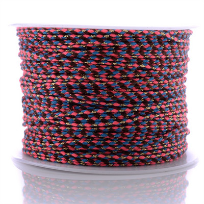 Zlatni konac od 10 jardi, šareni pamučni konop s četiri niti, ukrasni pleteni DIY konop za šivanje od konoplje, cvijet, pleteni konac 2 mm