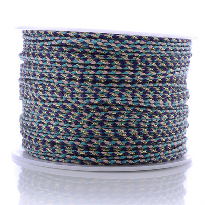 Zlatni konac od 10 jardi, šareni pamučni konop s četiri niti, ukrasni pleteni DIY konop za šivanje od konoplje, cvijet, pleteni konac 2 mm