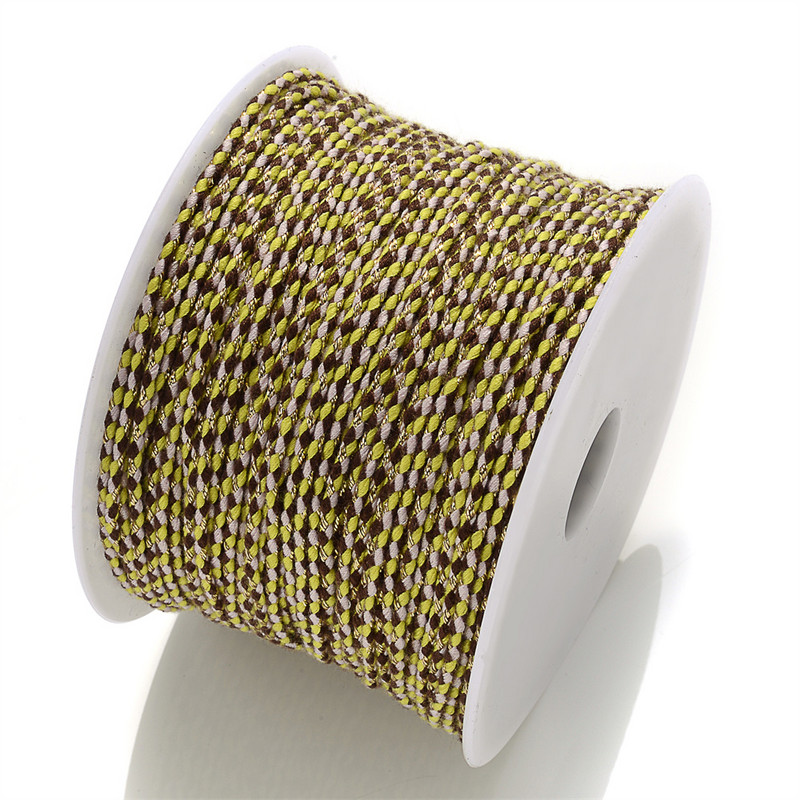 Zlatni konac od 10 jardi, šareni pamučni konop s četiri niti, ukrasni pleteni DIY konop za šivanje od konoplje, cvijet, pleteni konac 2 mm