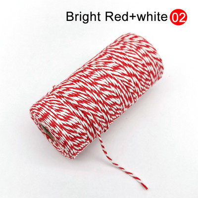 100M/rola pamučne uzice Konop za pečenje Šarene pamučne zanatske uzice Kućna ambalaža za tekstilne darove Božićni DIY dekoracija vjenčanja