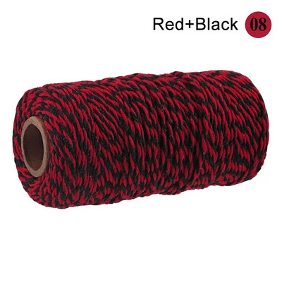 100M/rola pamučne uzice Konop za pečenje Šarene pamučne zanatske uzice Kućna ambalaža za tekstilne darove Božićni DIY dekoracija vjenčanja