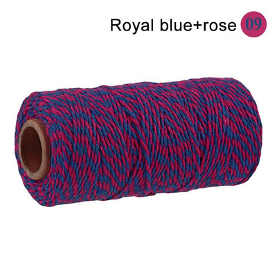 100M/rola pamučne uzice Konop za pečenje Šarene pamučne zanatske uzice Kućna ambalaža za tekstilne darove Božićni DIY dekoracija vjenčanja