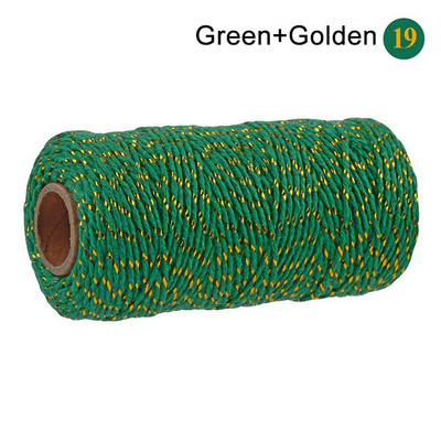 100M/rola pamučne uzice Konop za pečenje Šarene pamučne zanatske uzice Kućna ambalaža za tekstilne darove Božićni DIY dekoracija vjenčanja