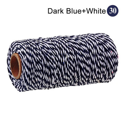 100M/rola pamučne uzice Konop za pečenje Šarene pamučne zanatske uzice Kućna ambalaža za tekstilne darove Božićni DIY dekoracija vjenčanja