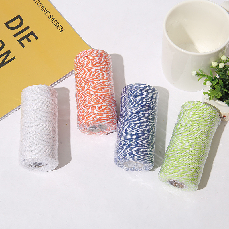 100M/rola pamučne uzice Konop za pečenje Šarene pamučne zanatske uzice Kućna ambalaža za tekstilne darove Božićni DIY dekoracija vjenčanja