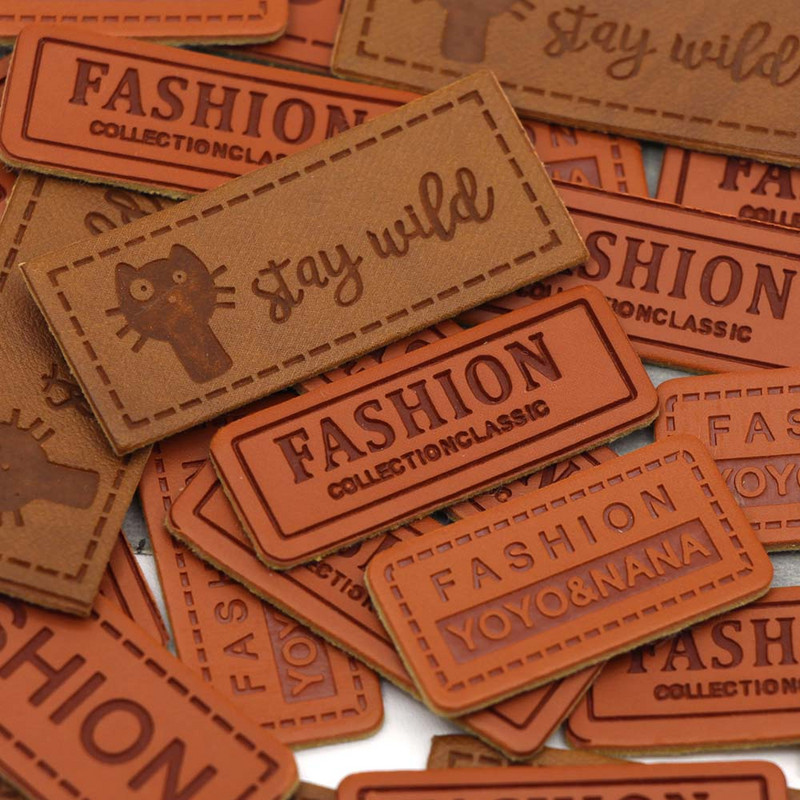 50 kom. Smeđe modne ručno izrađene etikete Oznake Mačka Ručno izrađene etikete Kožne oznake za odjeću Šeširi Šivanje rukotvorina Dodaci za odjeću