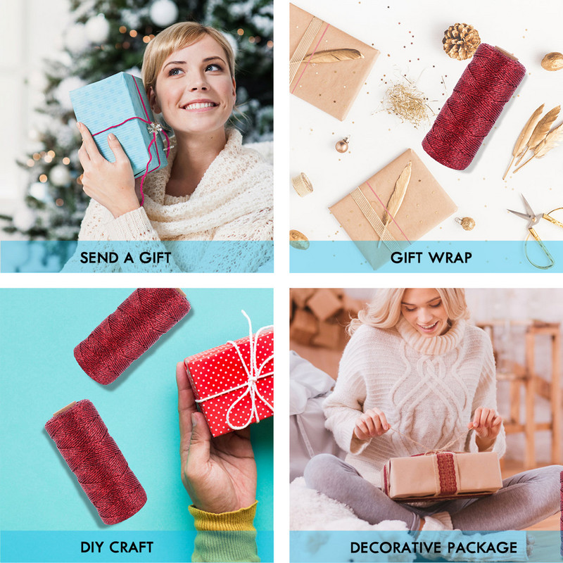 Sforie de bumbac Decor macrame Snur de ambalare Artizanat pentru Naștere Coarda de bumbac Ață de dantelă Funie metalică decorativă