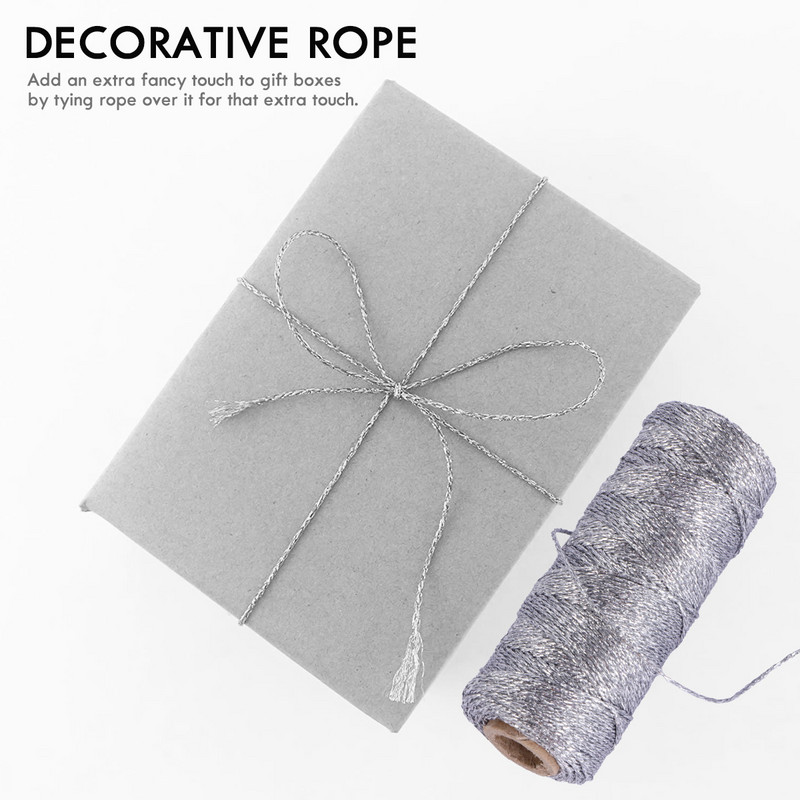 Sforie de bumbac Decor macrame Snur de ambalare Artizanat pentru Naștere Coarda de bumbac Ață de dantelă Funie metalică decorativă