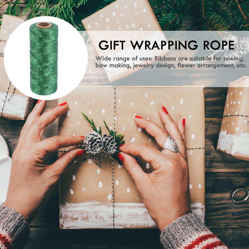 Sforie de bumbac Decor macrame Snur de ambalare Artizanat pentru Naștere Coarda de bumbac Ață de dantelă Funie metalică decorativă