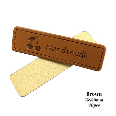 Logo trešnje Ručno izrađene etikete za ruksak Prirodni stil Šivanje odjeće Ručno izrađene oznake za dar Ručno izrađena etiketa odjeće od pu kože