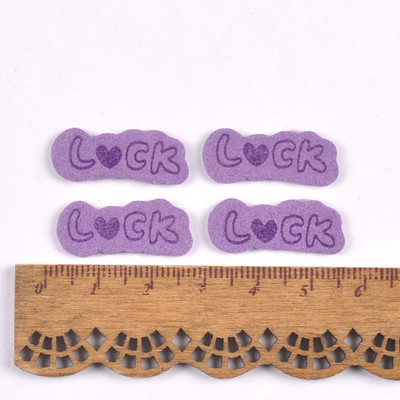 50kom 9 boja "Luck" Heart Pattern Embossing Kožne naljepnice Odjeća Ručno izrađeni DIY Dodaci za šivanje Torbe Oznake Potrepštine za odjeću