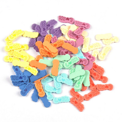 50kom 9 boja "Luck" Heart Pattern Embossing Kožne naljepnice Odjeća Ručno izrađeni DIY Dodaci za šivanje Torbe Oznake Potrepštine za odjeću