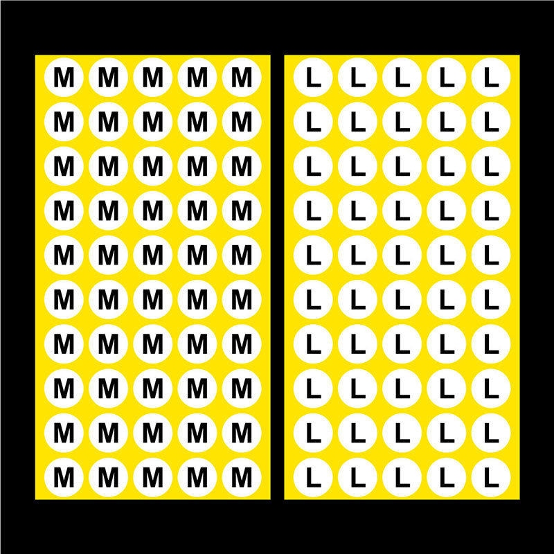 2Sheet/Lot S/M/L/XL/XXL/XXXL/XS Öntapadó ruha Nadrág Méretek Matricák Címkék Barkácsolás dekorációs kellékek