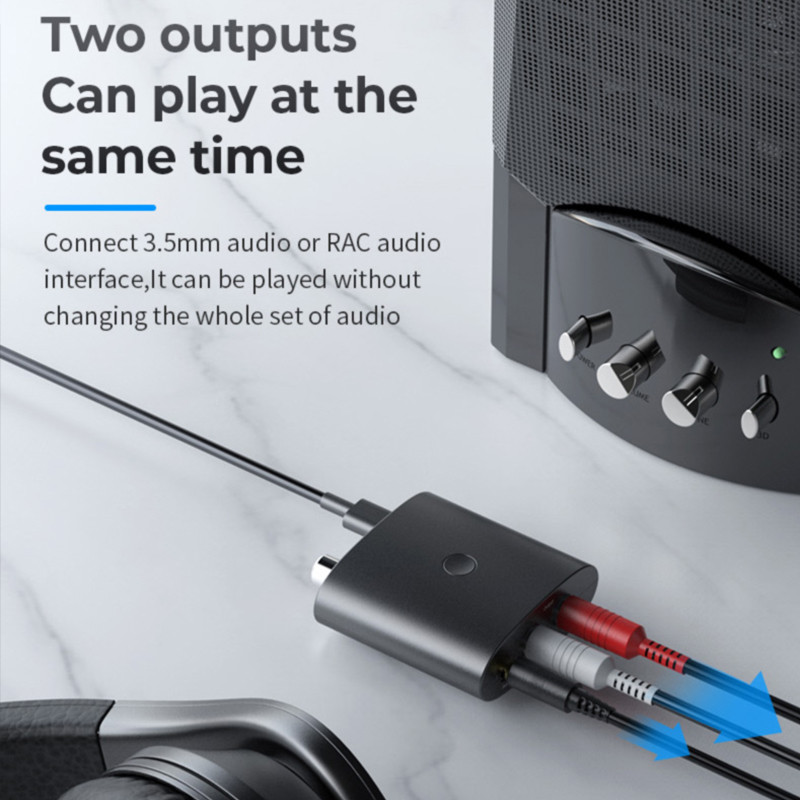 Digitālais analogais audio pārveidotājs DAC Bluetooth 5.0 uztvērējs 2 vienā optiskā 3,5 mm ligzda AUX RCA stereo skaļruņu televizora bezvadu adapteris