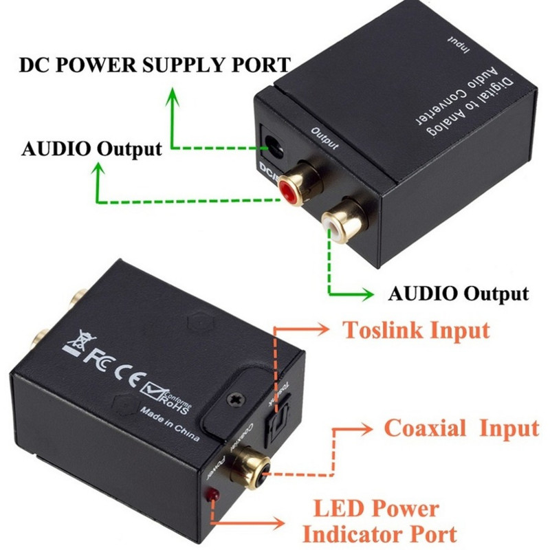 DAC Digitalno-analogni adapter Optičko vlakno Toslink Koaksijalni signal u analogni RCA audio konverter Pojačalo Dekoder DAC konverter