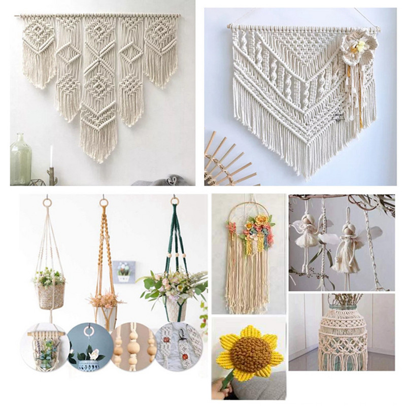 Macrame Soft 2mm 100Meters Strand Cotton Macaroon Cord Rope Loptics DIY Handcraft Benang Pređa Bohemia Decoration Fiber Art Supply