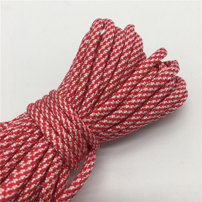 10yds Paracord 550 ejtőernyőzsinór zsinór Mil Spec Type III 7 szálú hegymászó kemping túlélő felszerelés #Piros+fehér