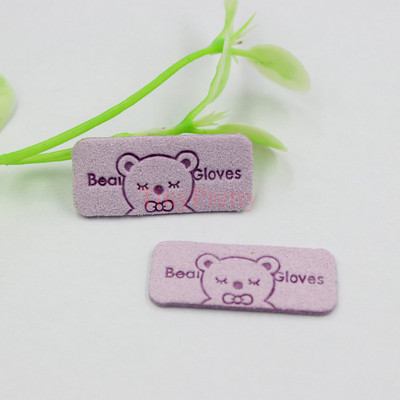 50db Puha műbőr medve címkék dombornyomott medve kesztyű címke címkék baba sapkákhoz Kesztyűk zoknik díszítés
