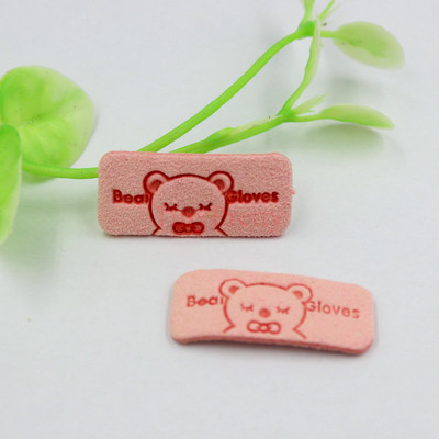 50db Puha műbőr medve címkék dombornyomott medve kesztyű címke címkék baba sapkákhoz Kesztyűk zoknik díszítés