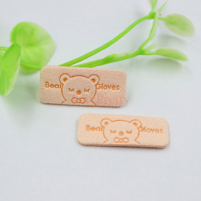 50db Puha műbőr medve címkék dombornyomott medve kesztyű címke címkék baba sapkákhoz Kesztyűk zoknik díszítés