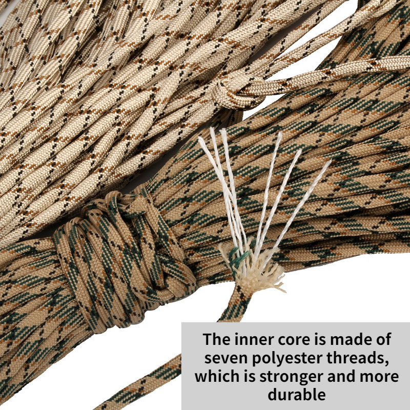 31M 5 mm jezgre sa 7 postolja Paracord za preživljavanje Uže za padobran Uže za kampiranje Penjanje na otvorenom Alati Kampiranje Uže Planinarenje Uže za odjeću