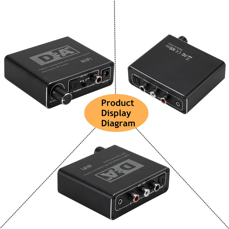 HIFI DAC pojačalo Digitalno-analogni audio konverter Dekoder 3,5 mm AUX RCA Adapter pojačala Toslink optički koaksijalni izlaz DAC 24 bita