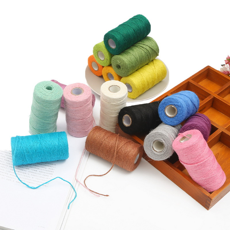 100M natūralaus audeklo Heseno džiuto špagatas kanapių virvės virvelės dovanų pakavimo stygos Kalėdų renginių ir vakarėlių reikmenų dekoras