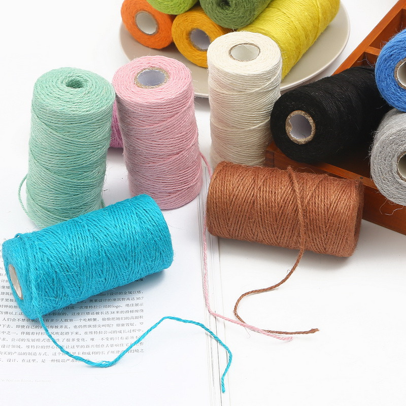 100M natūralaus audeklo Heseno džiuto špagatas kanapių virvės virvelės dovanų pakavimo stygos Kalėdų renginių ir vakarėlių reikmenų dekoras