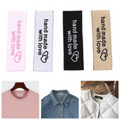 50 kom/lot Naljepnica za šivanje odjeće po narudžbi Glavna naljepnica na odjeći Damask pletena izvezena privatna oznaka s logotipom