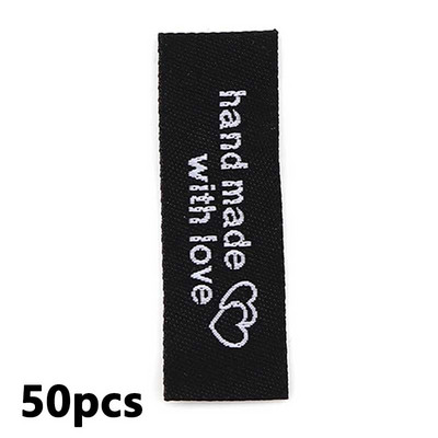 50 kom/lot Naljepnica za šivanje odjeće po narudžbi Glavna naljepnica na odjeći Damask pletena izvezena privatna oznaka s logotipom