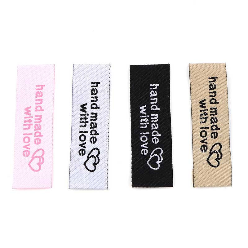 50 kom/lot Naljepnica za šivanje odjeće po narudžbi Glavna naljepnica na odjeći Damask pletena izvezena privatna oznaka s logotipom