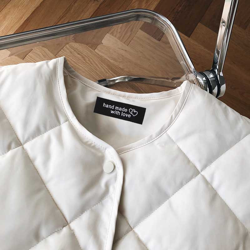 50 kom/lot Naljepnica za šivanje odjeće po narudžbi Glavna naljepnica na odjeći Damask pletena izvezena privatna oznaka s logotipom