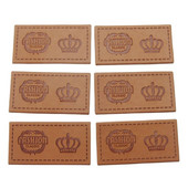 20kom 35MM smeđe kožne PU naljepnice za pribor za šivanje odjeće