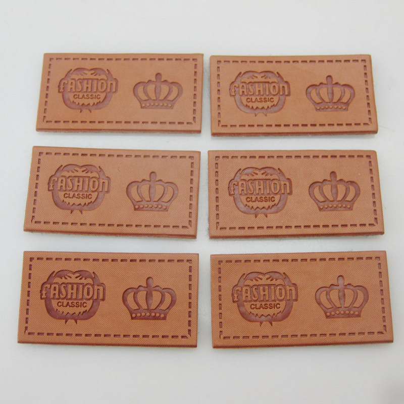 20kom 35MM smeđe kožne PU naljepnice za pribor za šivanje odjeće