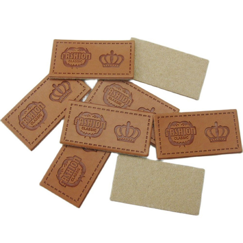 20kom 35MM smeđe kožne PU naljepnice za pribor za šivanje odjeće