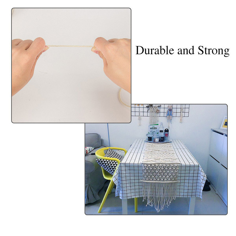 Pamučna užad 2 mm x 200 m Macrame pamučna užad za vješanje na zid Hvatač snova za zidne vješalice Vješalice za biljke Zidna umjetnost Homewares